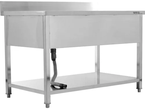 YATO YG-30905 Asztal egymedencés mosogatóval csepegtetőtálcával 1400 x 700mm