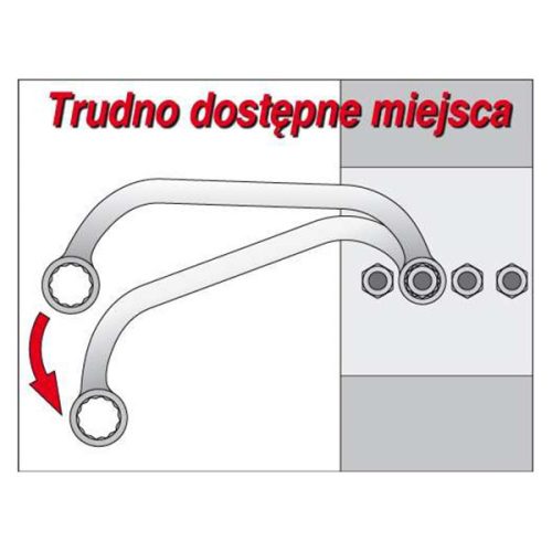 YATO YT-0170 Hajlított csillagkulcs 10 x 12 mm / 145 mm ipari CrV 6140