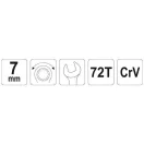 YATO YT-01907 Racsnis csillag-villáskulcs 7 mm / 130 mm 72T CrV