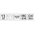 YATO YT-02375 Racsnis csillagkulcs 13 mm / 190 mm CrV