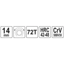 YATO YT-02376 Racsnis csillagkulcs 14 mm / 195 mm CrV