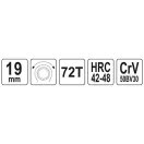 YATO YT-02381 Racsnis csillagkulcs 19 mm / 225 mm CrV