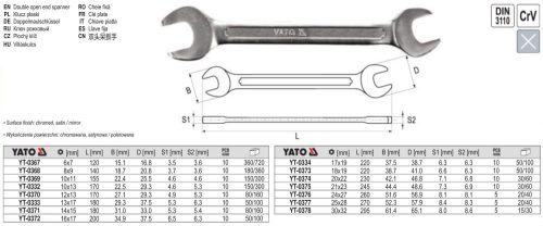 YATO YT-0378 Villáskulcs 30 x 32 mm / 295 mm CrV