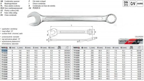 YATO YT-0335 Csillag-villáskulcs 6 mm / 110 mm CrV