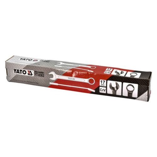 YATO YT-0363 Csillag-villáskulcs készlet 17 részes 8-32 mm CrV