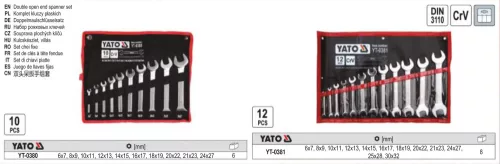 YATO YT-0381 Villáskulcs készlet 12 részes 6-32 mm CrV
