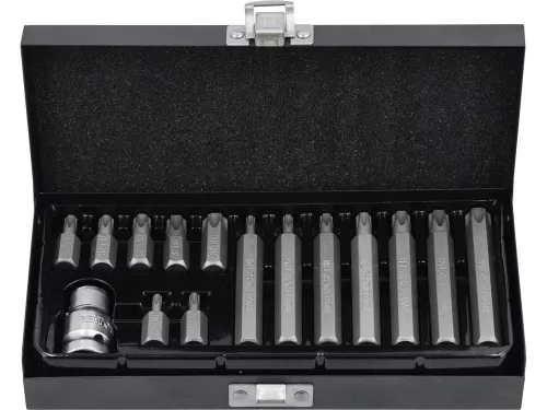YATO YT-0417 Torx készlet 15 részes tamperproof T20-T55 L=30 mm, L=75 mm 1/2"