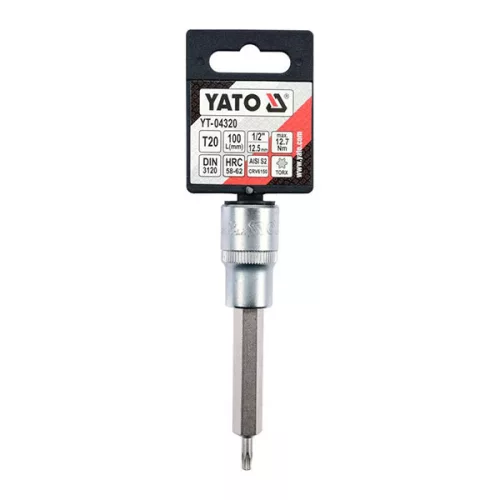 YATO YT-04320 Hosszú bit dugókulcs Torx 1/2" T20 CrV