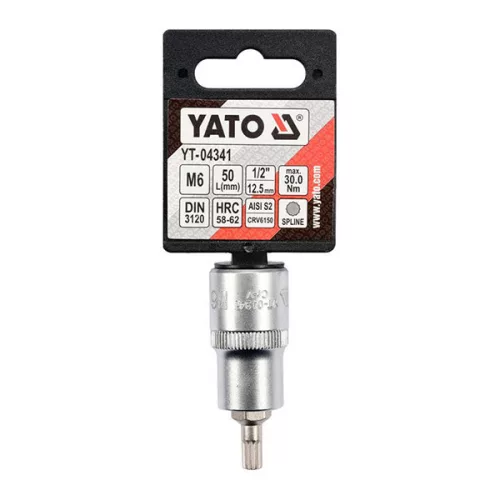 YATO YT-04341 Bit dugókulcs Spline 1/2" M6 CrV
