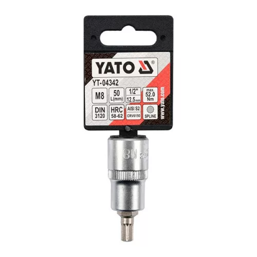 YATO YT-04342 Bit dugókulcs Spline 1/2" M8 CrV