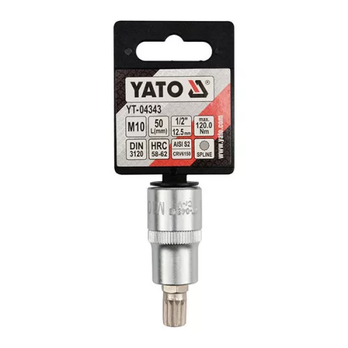 YATO YT-04343 Bit dugókulcs Spline 1/2" M10 CrV