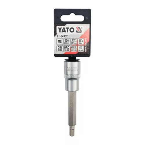 YATO YT-04352 Hosszú bit dugókulcs Spline 1/2" M8 CrV