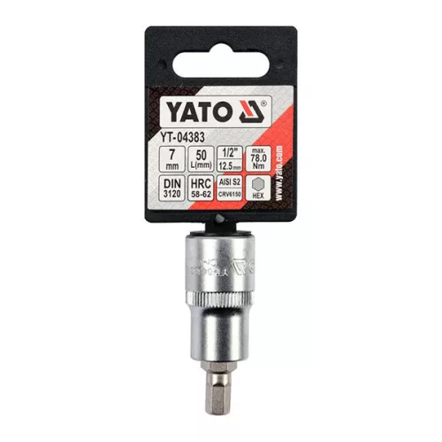 YATO YT-04383 Bit dugókulcs Imbusz 1/2" 7 mm CrV