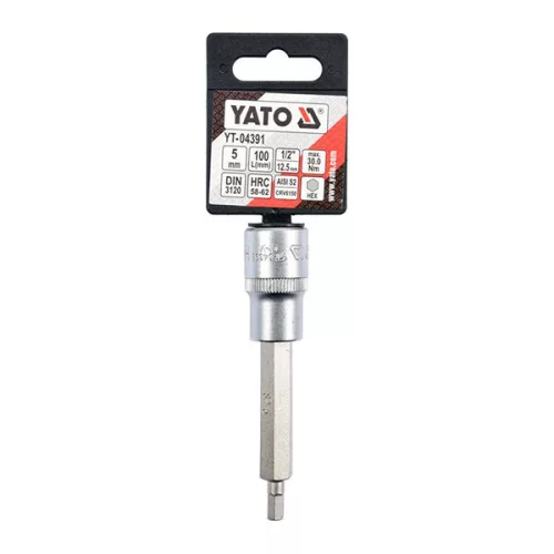 YATO YT-04391 Hosszú bit dugókulcs Imbusz 1/2" 5 mm CrV