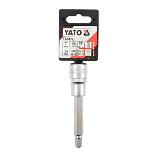 YATO YT-04393 Hosszú bit dugókulcs Imbusz 1/2" 7 mm CrV