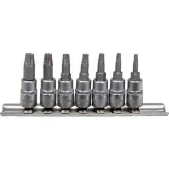   YATO YT-04581 Roncsolttorxcsavar kiszedő dugókulcs készlet torx csavarokhoz 7 részes 1/4 Col