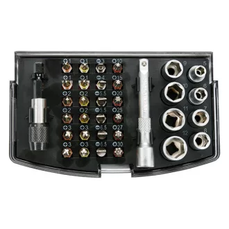   YATO YT-04623 Bithegy és dugókulcs készlet 34 részes 1/4" S2