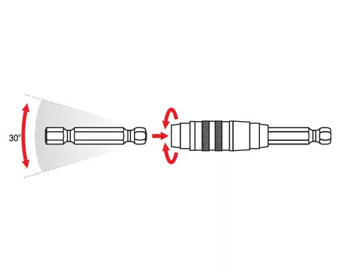 YATO YT-04635 Csuklós bithegy-tartó 100 mm 1/4" mágneses CrV