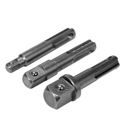 YATO YT-04686 Dugókulcs adapter készlet 3 részes SDS-Plus -> 1/4", 3/8", 1/2" négyszög