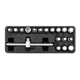   YATO YT-0599 Olajleeresztő kulcs készlet 18 részes 5/16"-3/8", 8 mm,10 mm, 7-14 mm, 10 mm, 8-17 mm 3/8" C