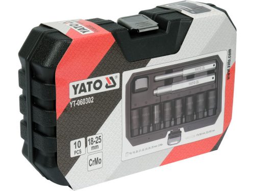YATO YT-060302 Gépi dugókulcs készlet 10 részes 18-25 mm biztonsági kerékcsavarokhoz