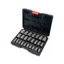YATO YT-06034 Roncsoltcsavar kiszedő készlet 25 részes (belső torx, imbusz és spline csavarokhoz)