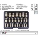 YATO YT-06034 Roncsoltcsavar kiszedő készlet 25 részes (belső torx, imbusz és spline csavarokhoz)