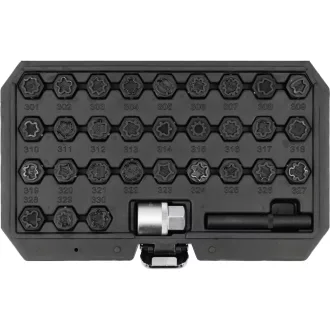   YATO YT-060390 Dugókulcs készlet 32 darabos Mercedes biztonsági kerékcsavarokhoz