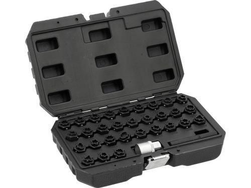 YATO YT-060390 Dugókulcs készlet 32 darabos Mercedes biztonsági kerékcsavarokhoz