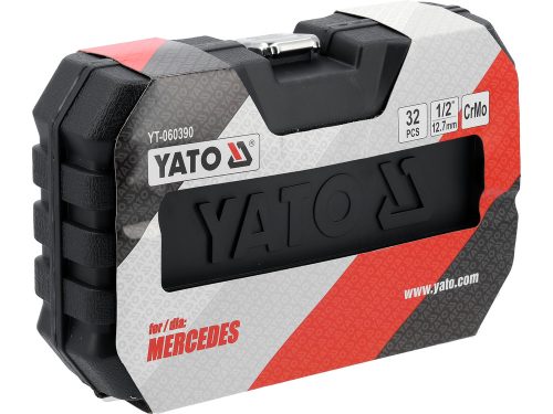 YATO YT-060390 Dugókulcs készlet 32 darabos Mercedes biztonsági kerékcsavarokhoz