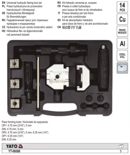 YATO YT-06088 Hidraulikus csőszorító flexibilis csövekhez (fékcső és légkondicionáló)