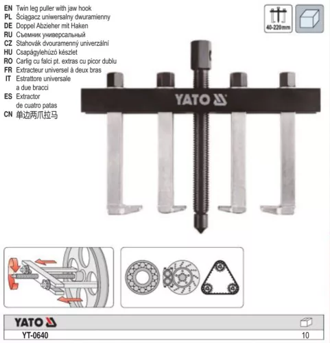YATO YT-0640 Csapágylehúzó állítható 40-220 mm-ig