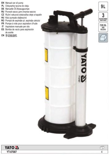 YATO YT-07087 Kézi olajleszívó pumpa 9 liter