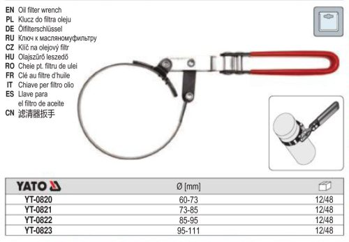 YATO YT-0821 Olajszűrő leszedő 73-85 mm