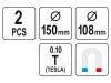 YATO YT-08302 Mágnestál készlet 2 részes 108, 150 mm