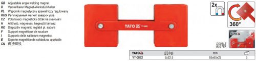 YATO YT-0862 Hegesztési munkadarabtartó mágnes állítható 85 x 65 x 22 mm/2 x 22,5 kg