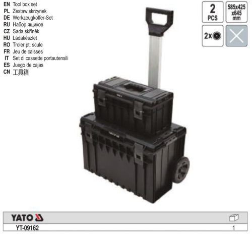YATO YT-09162 Kerekes szerszámosláda készlet 2 részes 585 x 425 x 410 mm