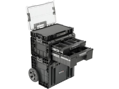 YATO YT-09173 Szerszámosláda szett kerekeken kihúzható fogantyúval 3db-os 685x450x380 mm