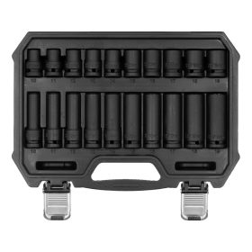   YATO YT-10256 Gépi dugókulcs készlet 10 - 19mm-ig rövid és hosszú dugókulcs fejekkel 1/2col