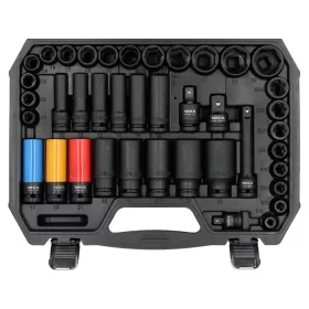   YATO YT-10260 Gépi dugókulcs készlet 64 részes rövid és hosszú dugók, külső és belső torx, SPLine és imbusz, alufelnihez dugó fejekkel 1/2 col