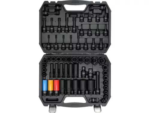 YATO YT-10260 Gépi dugókulcs készlet 64 részes rövid és hosszú dugók, külső és belső torx, SPLine és imbusz, alufelnihez dugó fejekkel 1/2 col
