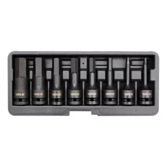   YATO YT-1066 Gépi hosszú bit dugókulcs készlet 8 részes Imbusz 1/2" 6-19 mm CrMo