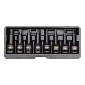   YATO YT-1068 Gépi hosszú bit dugókulcs készlet 8 részes Ribe 1/2" RM5-RM13 CrMo