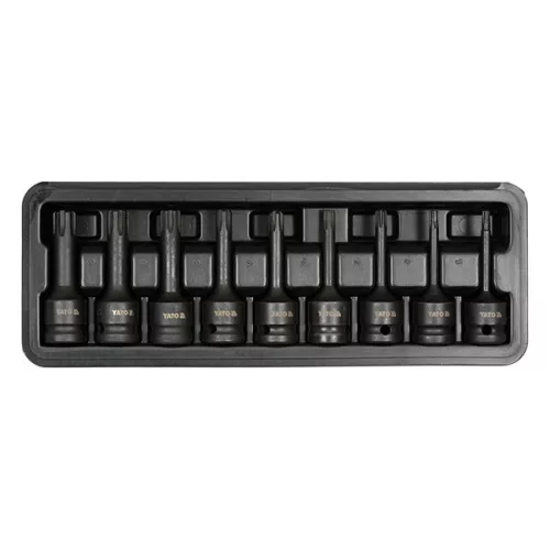 YATO YT-10681 Gépi hosszú bit dugókulcs készlet 9 részes Ribe 1/2" RM5-RM14 CrMo