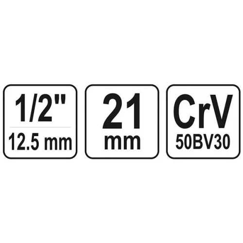 YATO YT-12541 Gyertyakulcs 1/2" 21 mm / 64 mm CrV
