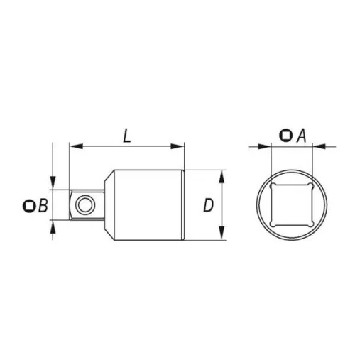 YATO YT-1255 Dugókulcs adapter 1/2" -> 3/8" CrV