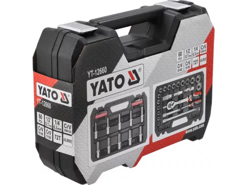 YATO YT-12660 Dugókulcs készlet 60 részes 1/2" 1/4" CrV