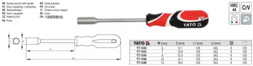 YATO YT-1549 Dugókulcs csavarhúzó 13 mm mágneses CrV