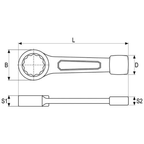 YATO YT-1614 Üthető csillagkulcs 70 mm / 310 mm CrV