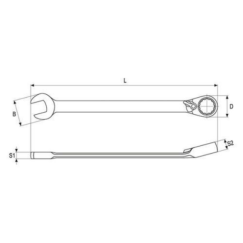 YATO YT-1658 Racsnis irányváltós csillag-villáskulcs 15 mm / 200 mm 72T CrV